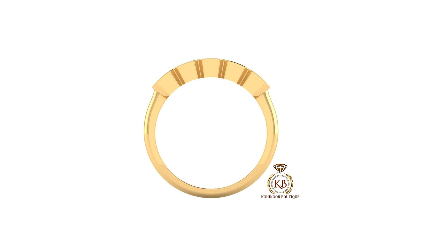 Asscher Cut 5-Stone Moissanite Anniversary half-hoop style  Band, Half bezel Asscher 5 stone band, Gift for wife, Half eternity ring,