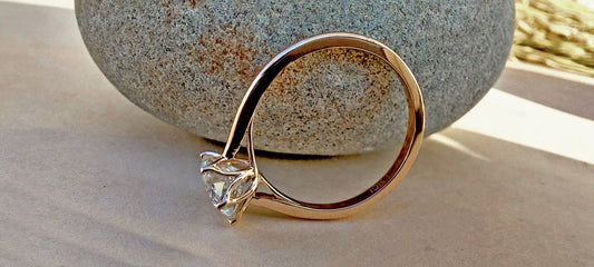 Tulip Lotus Prong Round Moissanite Solitaire Engagement Ring,flower basket  Promise\proposal Ring.