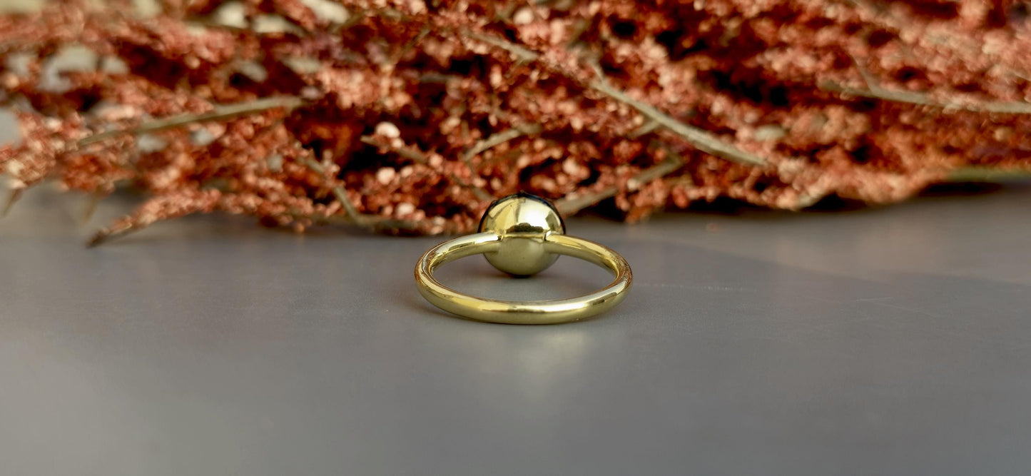 OEC Old European Cut Round Button Back Georgian Cut Down Set Moissanite Solitaire Engagement ring, ring for women, ring for her