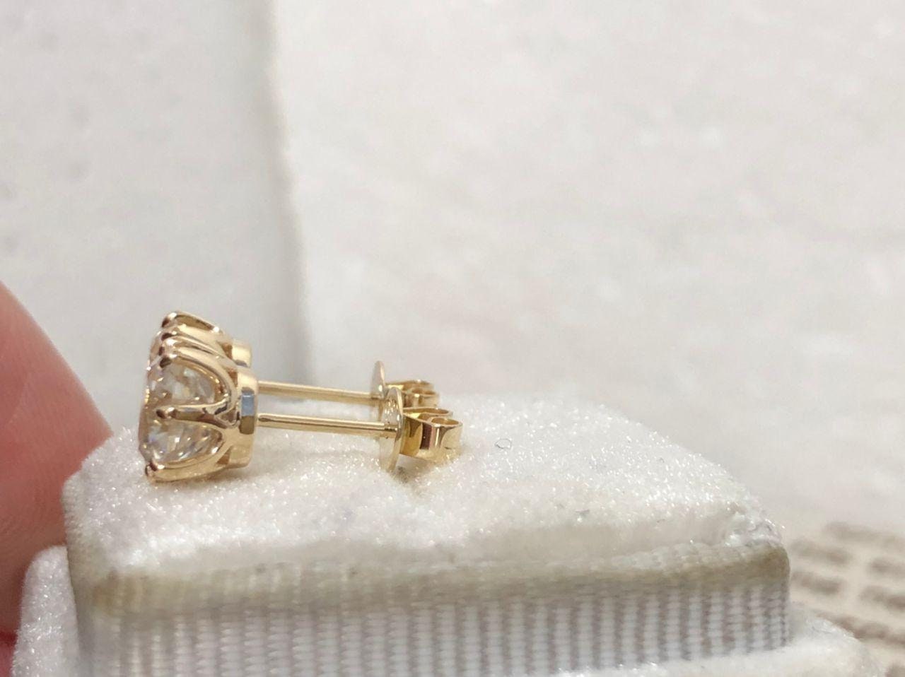 Old mine cut OMC Cushion Moissanite Earrings, Moissanite Stud Earrings, Cushion Cut Moissanite Earrings, Customized them in any size