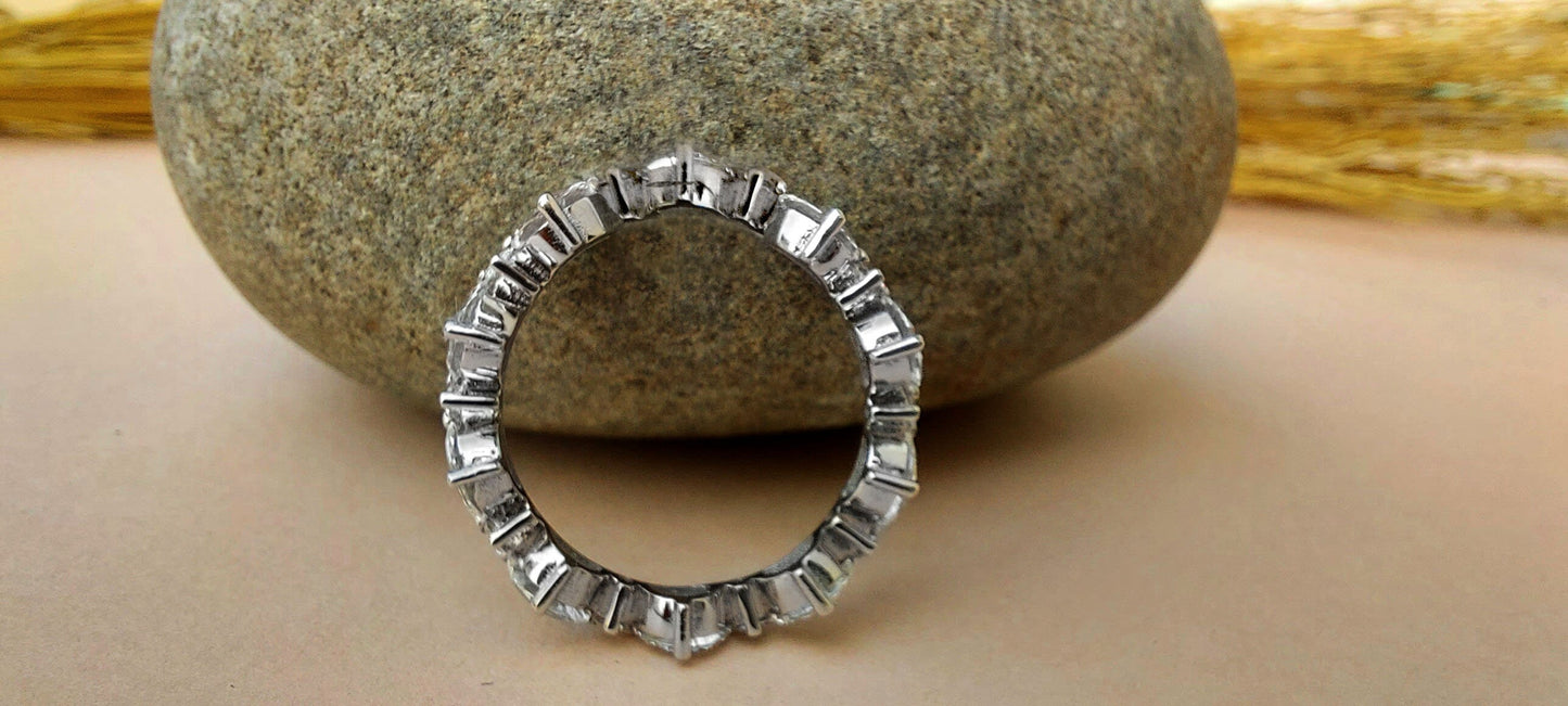 Half Moon Lace moissanite wedding band, Available in 3 styles Half Eternity\ Full Eternity\ Open end Full Eternity.