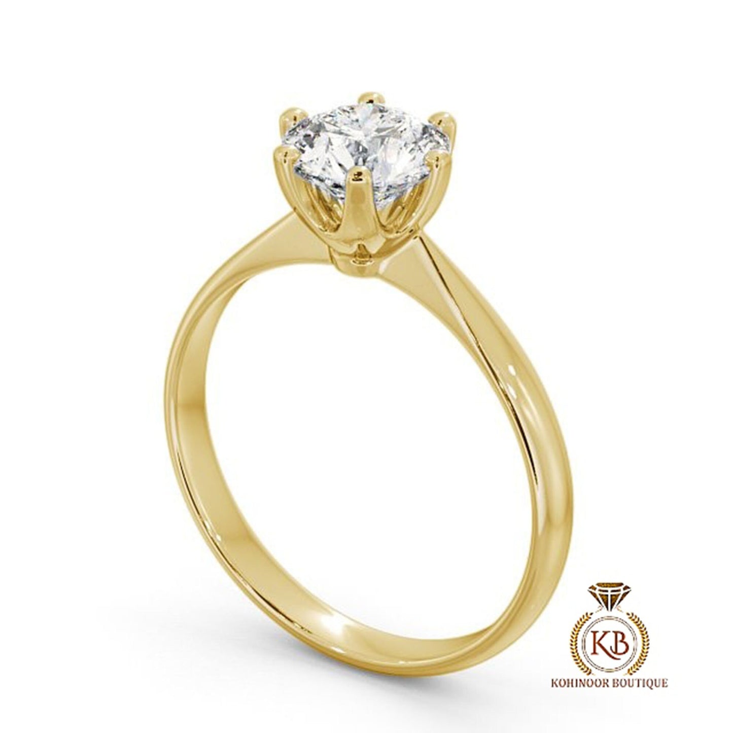 Round Cut (any shape & size) Classic Solitaire Moissanite Engagement\Wedding\Mother Ring in 18k\14k\10k
