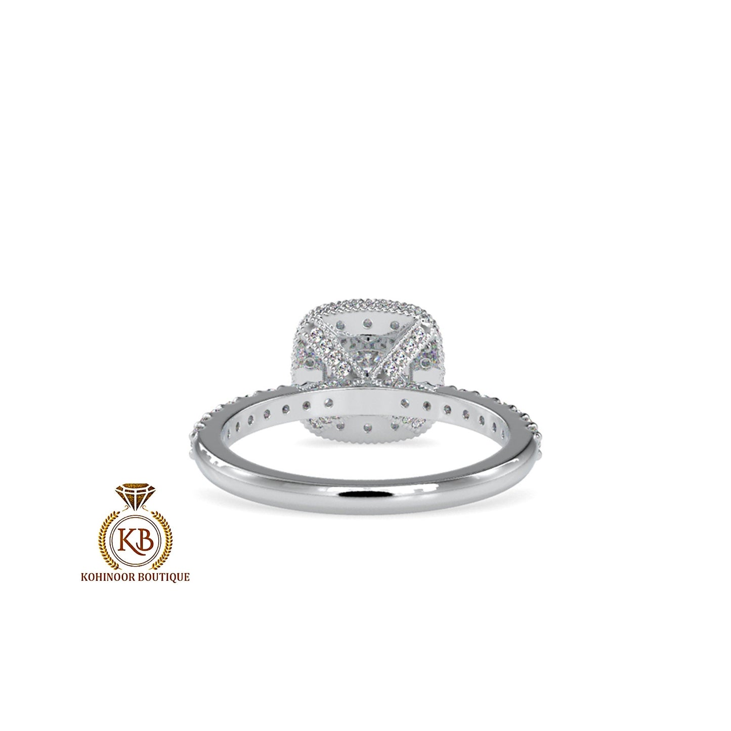 Vintage Cushion halo cluster with side pave cathedral set Moissanite Engagement\Wedding\Mother Ring in 18k\14k\10k