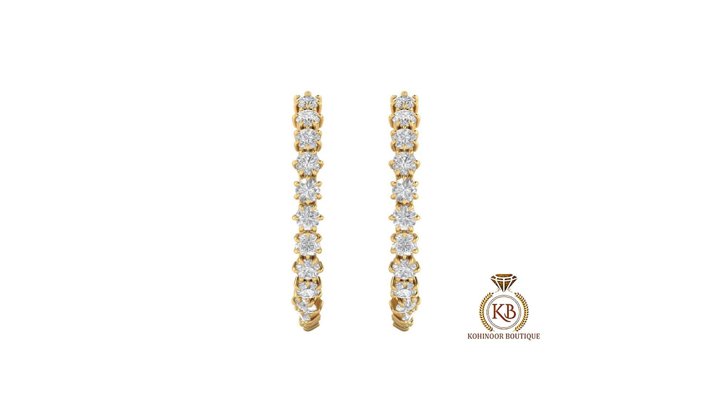 Round Twisted Eternity Moissanite hoops and huggies, This Hoops are lightweight, easy to wear, and a must-have for every jewelry collection