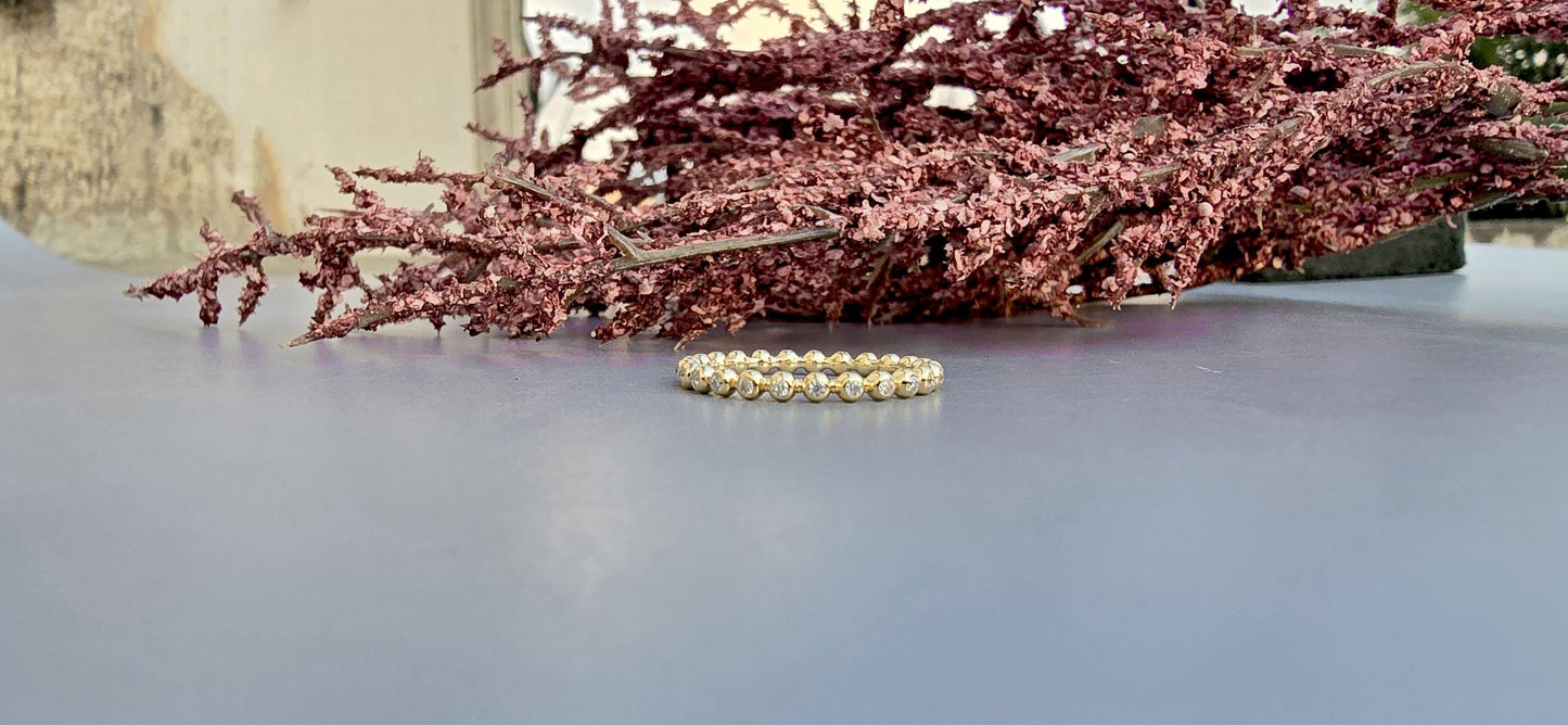 Cute stackable bubble band, Half\Full eternity wedding band, bands for women, gift for her, birthday anniversary gift, design your own stack