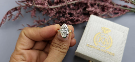 Marquise Moissanite Georgian Cut Down Set ring, ring for women, Ring for her, Statement ring, ring for women