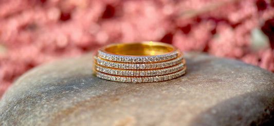 Round Lab grown\natural diamonds French pave set wedding band available in Half\Full eternity band, stackable minimalist dainty ring