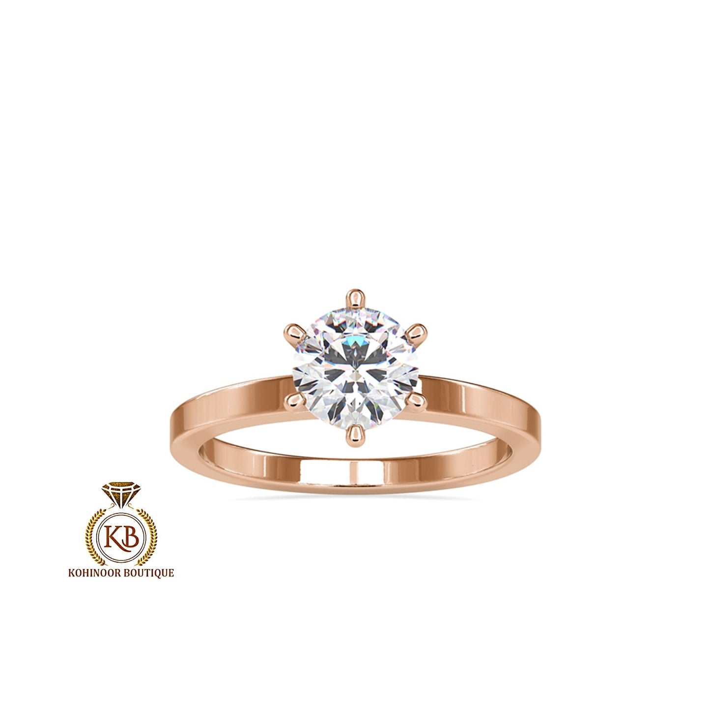 Round Moissanite Solitaire Engagement Ring , Ring for her, Wedding Anniversary Gift for Wife, Proposal Ring