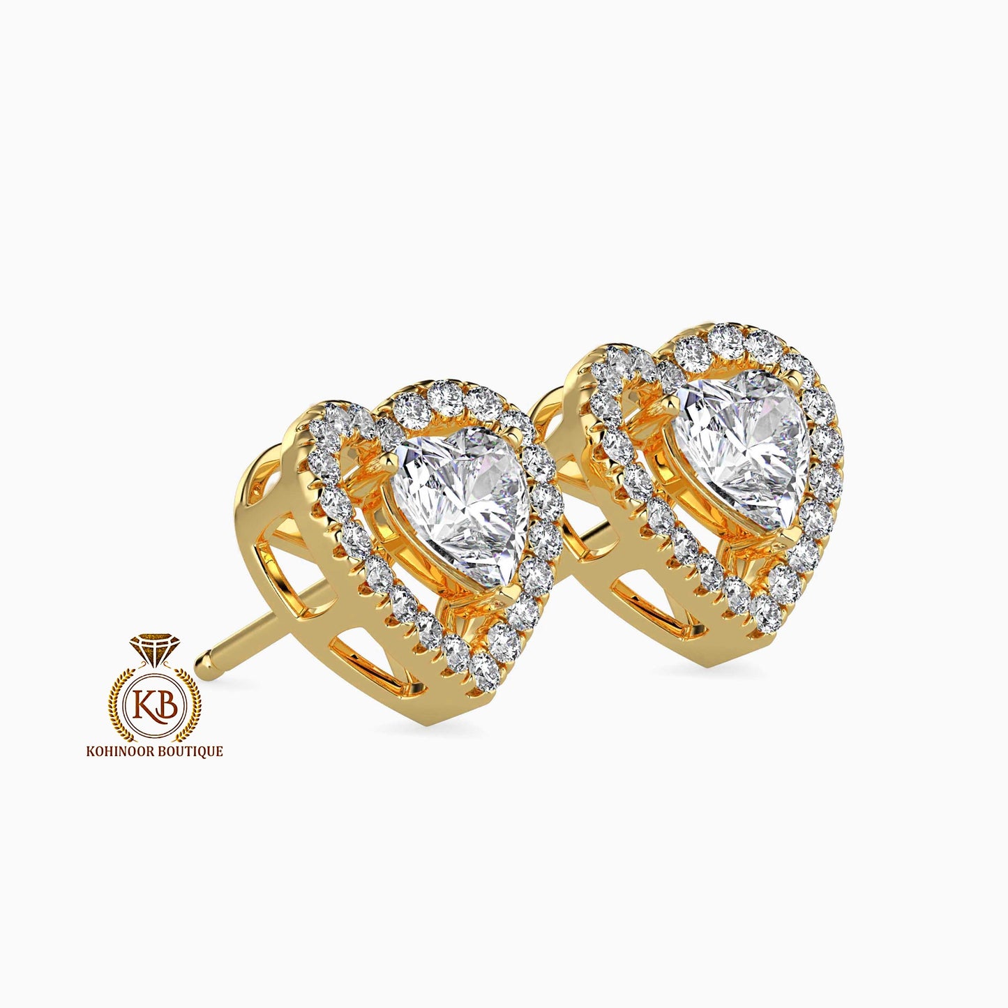 Heart shaped Moissanite Earrings, Halo Moissanite Stud, Best gift for Wife\ Sister\Daughter\Mother\Bridesmaid\women\Baby shower