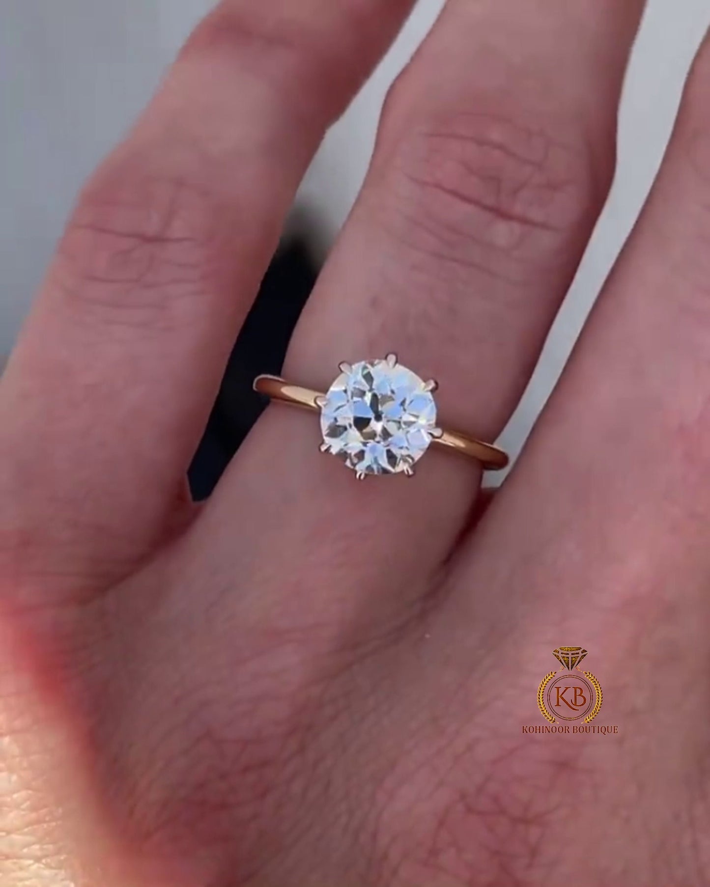 Old Mine Cut OMC Moissanite Solitaire Engagement Ring,  Ring, Wedding anniversary Ring in 18k\14k\10k White\Yellow\Rose Gold