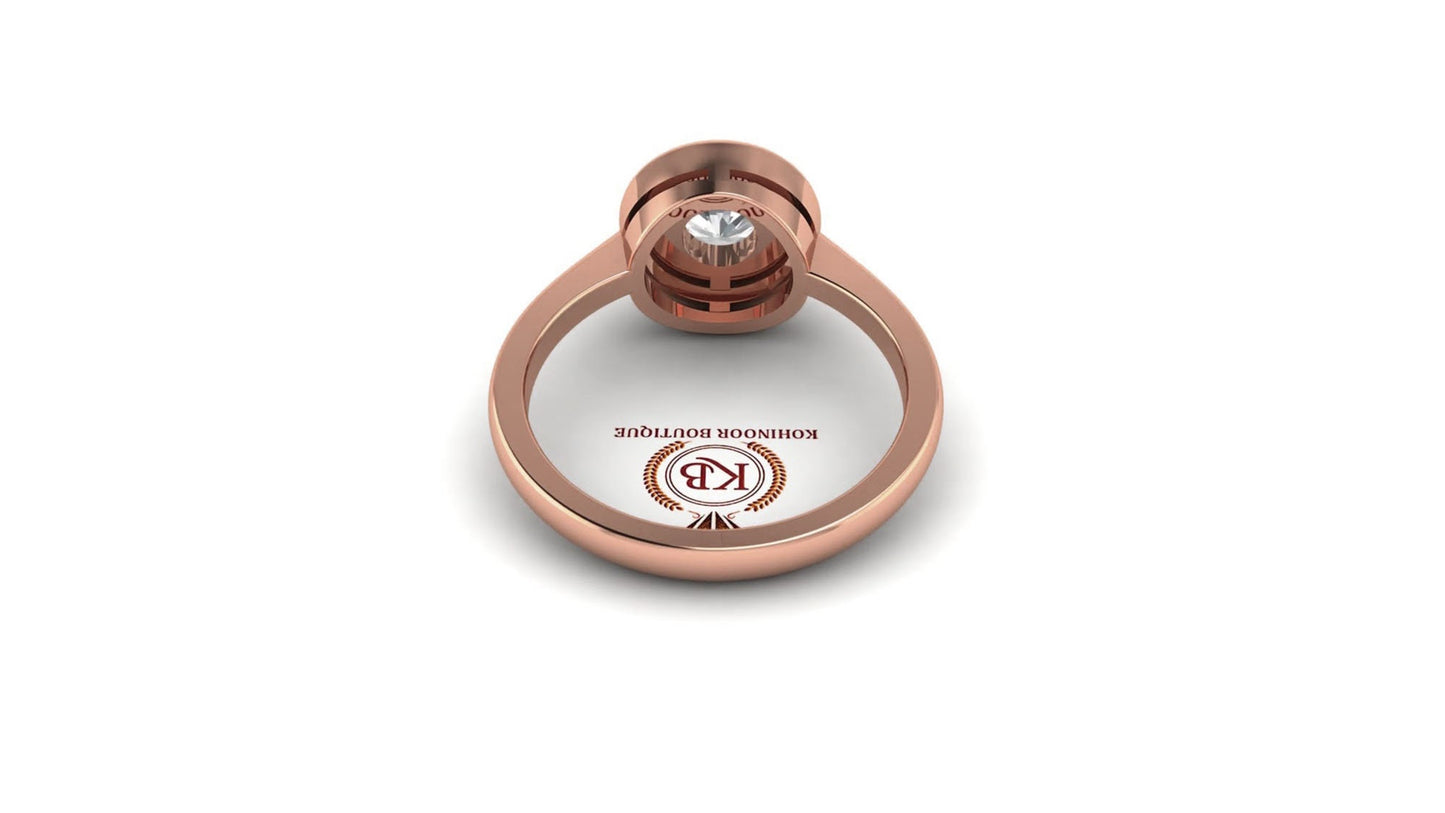 Old mine cut Round Bezel Set Moissanite Classic Solitaire Engagement Ring, Promise Ring, Proposal Ring, Ring for her,Art deco ring for women