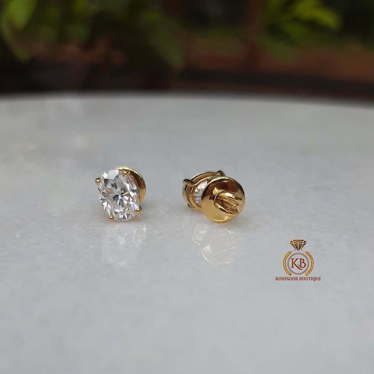 Oval Cut Solitaire Moissanite Stud Earrings,Moissanite Wedding Earrings,Push Back Earrings,Anniversary Mother's Day Gift