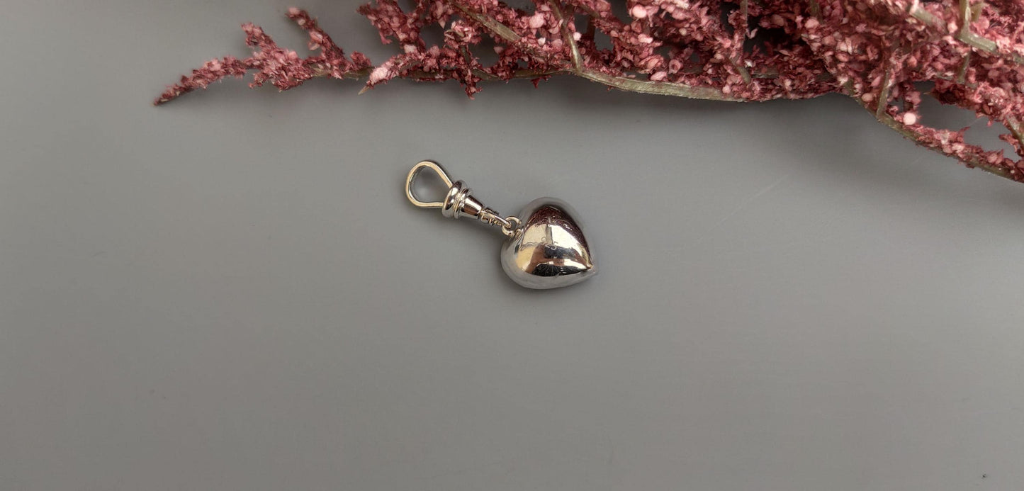 Heart Cut Moissanite Collet set Georgian cut down set Blackened gold Swivel Clasp Pendant,without chain,available in 5mm, 6mm, 7mm, 8mm, 9mm