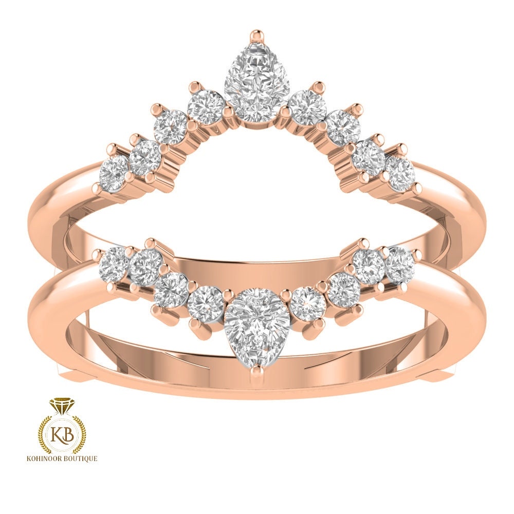 Solitaire ring guard | Ring Enhancer, Moissanite diamond engagement Ring Wrap| Wedding band |Ring Jacket