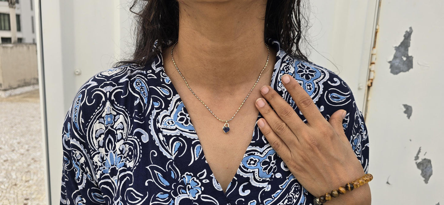 Heart Shaped bezel set Lab grown Sapphire pendant with lab grown diamond pave bail, dainty wedding pendant for women girls