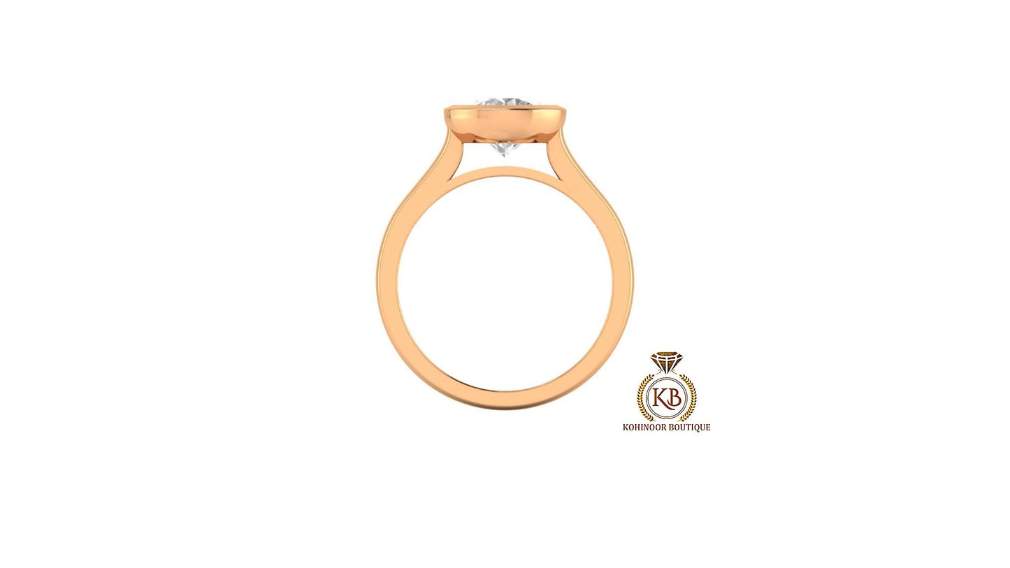 Bezel Round Cut Moissanite Cathedral set Engagement ring, ring for women, promise proposal ring for her