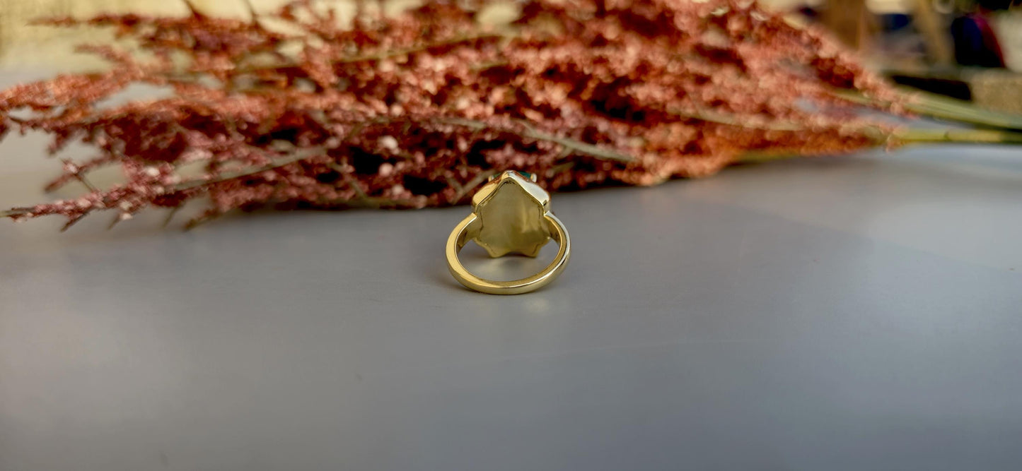 Natural Emerald Signet Solitaire ring in , Ring for her\Women, statement ring, pinky finger ring, right hand ring, with IGI certificate