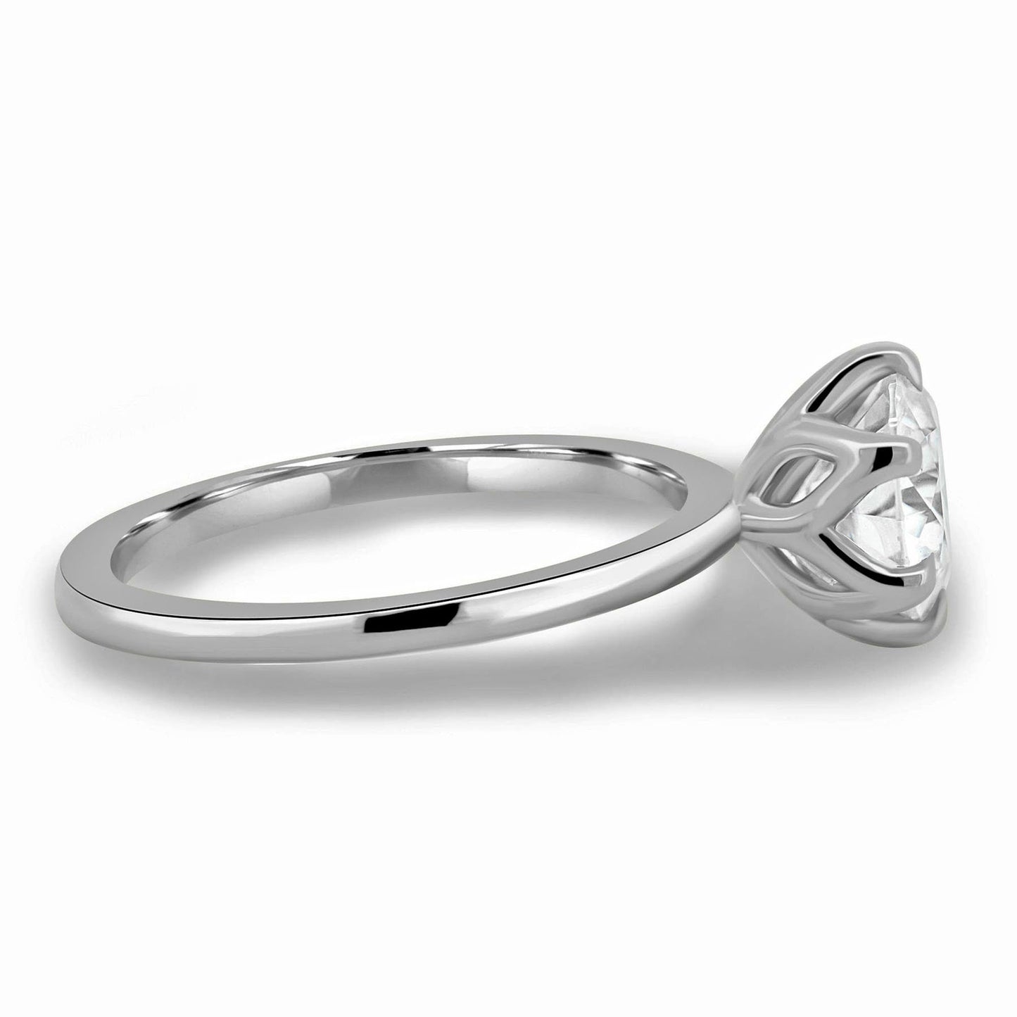 Tulip Lotus Prong Round Moissanite Solitaire Engagement Ring,flower basket  Promise\proposal Ring.