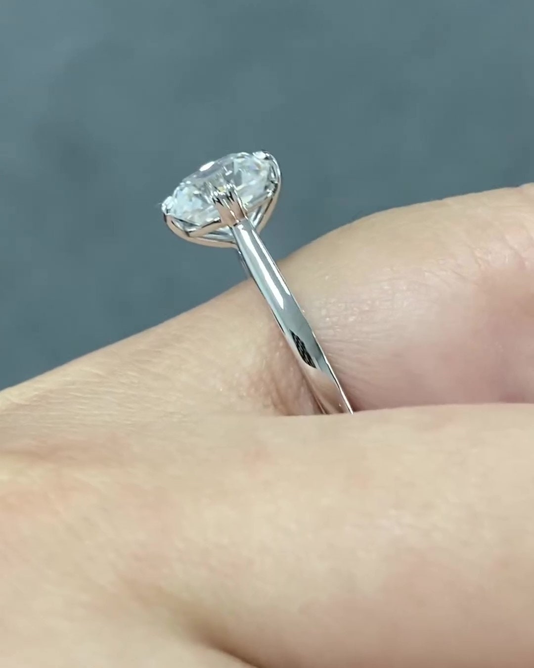 Old Mine Cut OMC Elongated Cushion Cut Moissanite Double claw Compass prong Cathedral set Engagement Ring, Proposal ring.