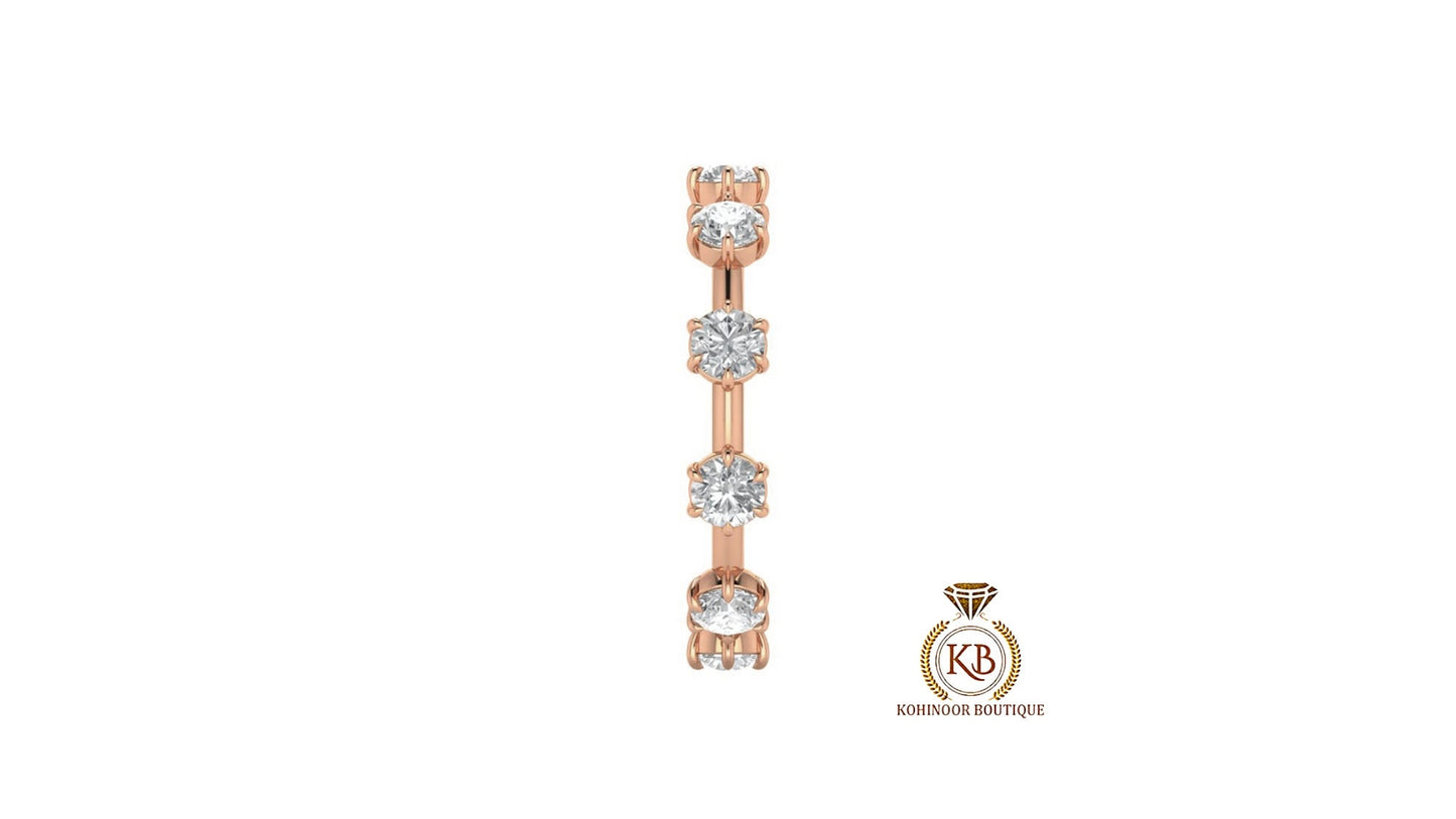 Round Moissanite Eternity band, Anniversary gift, Wedding Band in 18k\14k\10k White\Yellow\Rose Gold