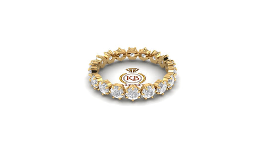 Round Colorless Moissanite Full Eternity band, Anniversary gift, Wedding Band in 18k\14k\10k White\Yellow\Rose Gold