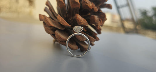 Tulip Lotus Basket Oval Bezel Moissanite Solitaire Engagement Ring, flower basket  Promise\proposal Ring.
