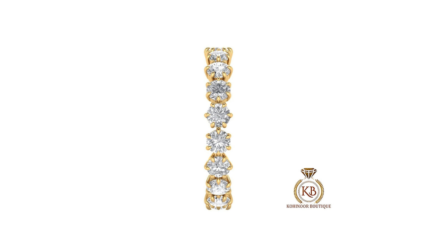 Round Colorless Moissanite Full Eternity band, Anniversary gift, Wedding Band in 18k\14k\10k White\Yellow\Rose Gold