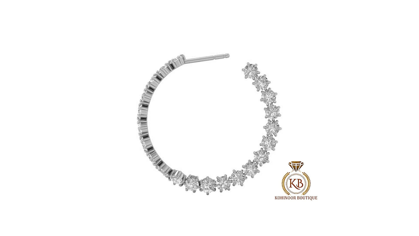 Round Twisted Eternity Moissanite hoops and huggies, This Hoops are lightweight, easy to wear, and a must-have for every jewelry collection