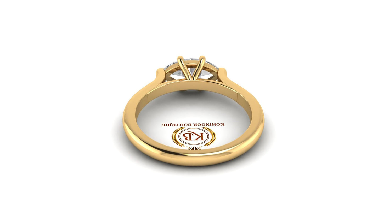 East-West Classic Trellis Marquise Cut Engagement Ring, Solitaire Ring Engagement ring, Proposal Ring, Rings for women