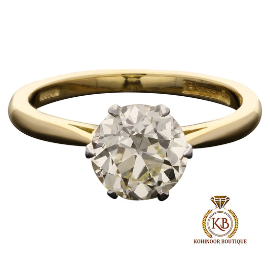 Old Mine Cut OMC Moissanite Solitaire Engagement ring, Vintage Victorian statement ring, Ring for her, Anniversary Gift for wife