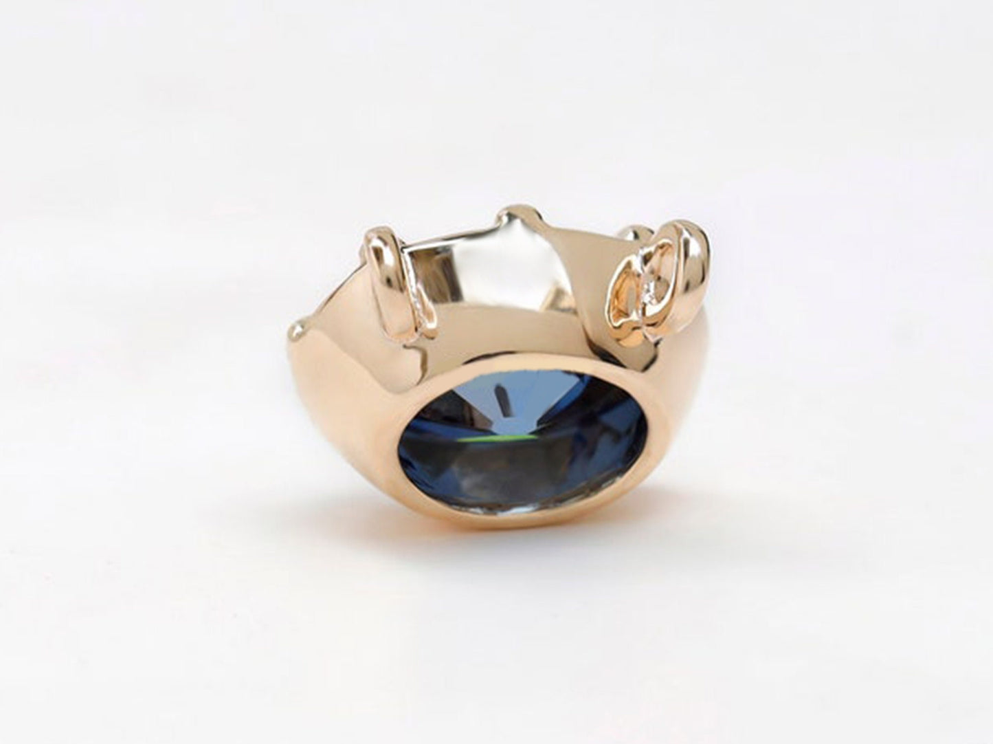 Blue Old Mine Antique Oval Cut Moissanite East West Georgian Style Bezel Set Wedding Pendant, Deep Blue Oval Cut Pendant without chain