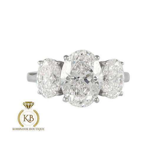 Classic 3 Stone Oval moissanite Engagement Ring, ring for her, 3 stone anniversary ring, ring for women, gift for her.