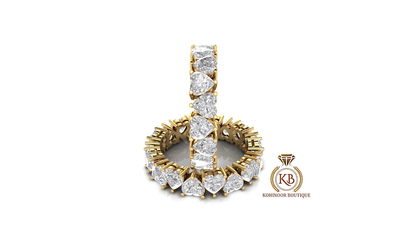 Heart Cut Moissanite Half\Full Eternity Wedding Band,Bridal stackable,Statement ring in White\Yellow\Rose Gold,Anniversary Gift