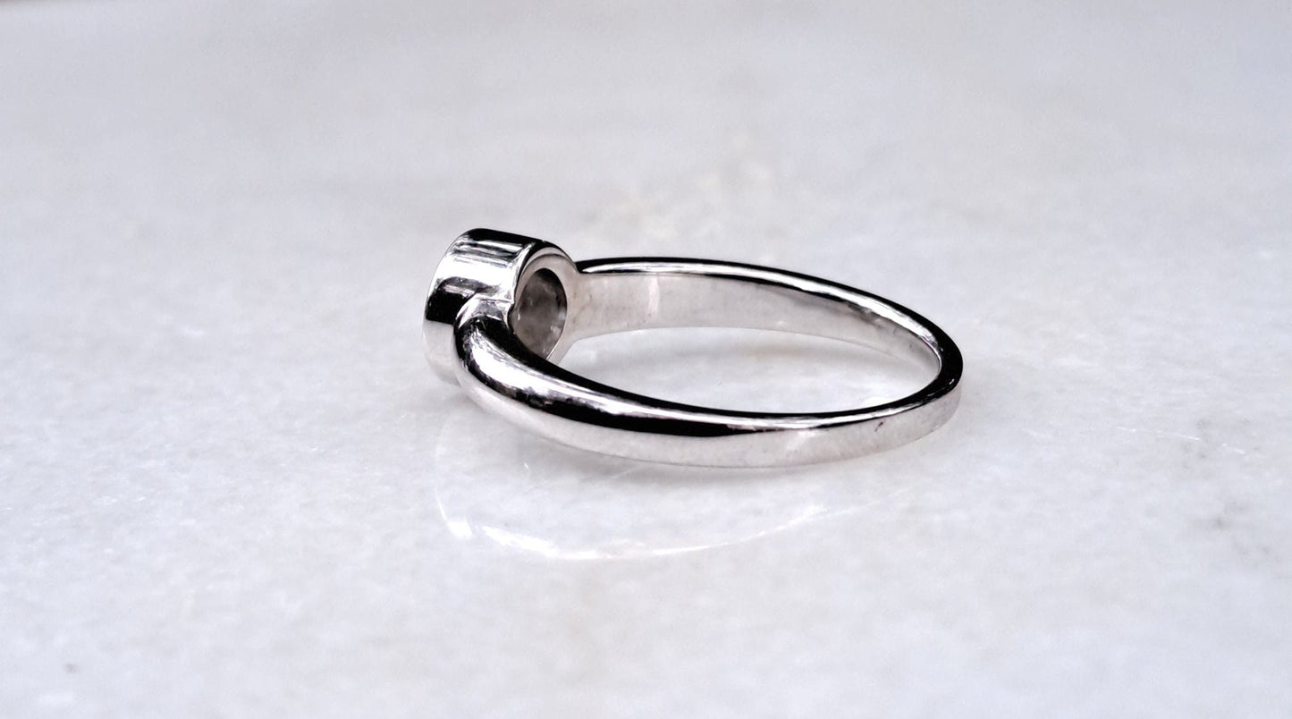 Bezel set Round Moissanite Engagement\ring, Promise ring, Proposal ring, dainty engagement ring, wedding anniversary ring, gift for her