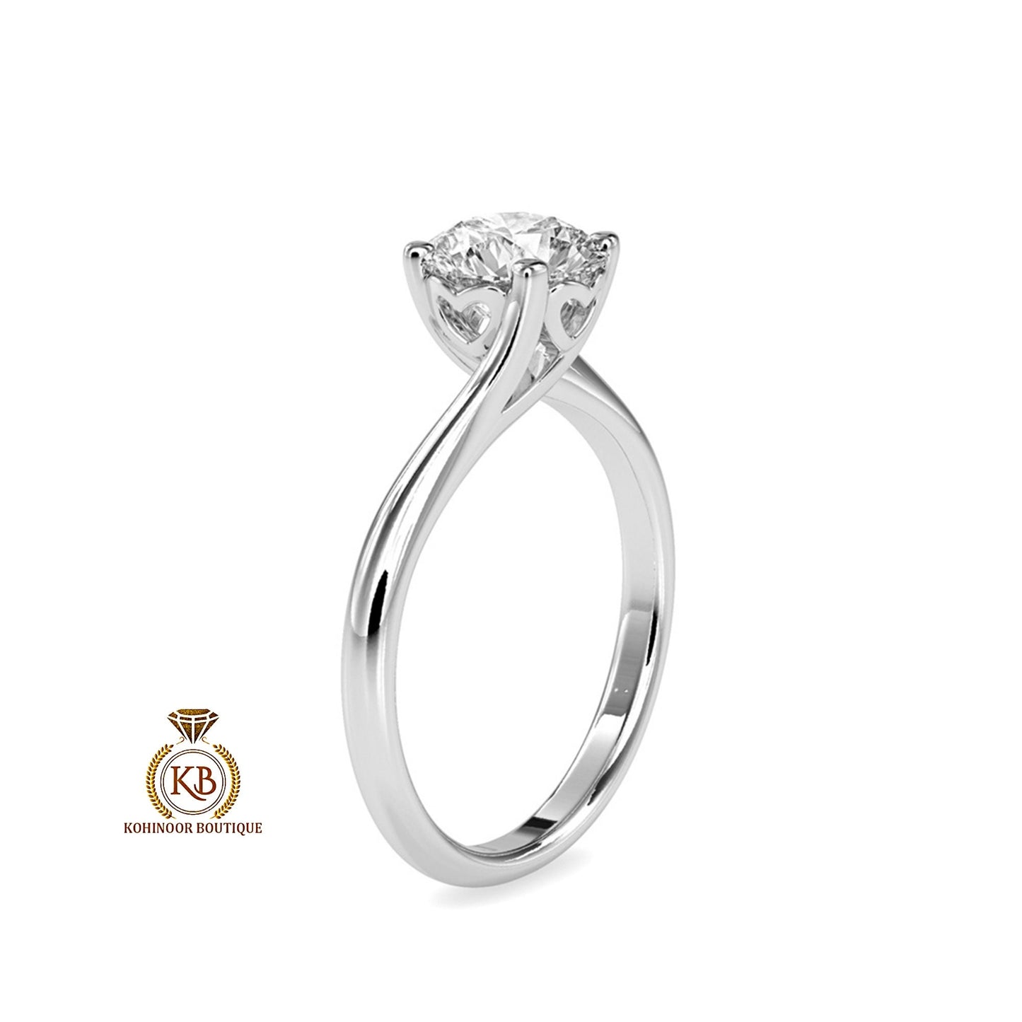 Round Cut Classic Solitaire with Unique Heart Basket Moissanite Engagement ring, ring for women, ring for her.