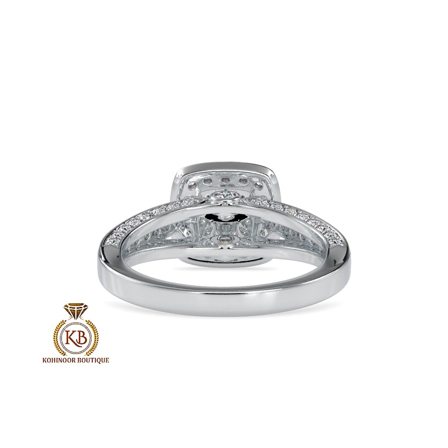 Vintage-inspired halo cluster with side pave cathedral set Moissanite Engagement\Wedding\Mother Ring in 18k\14k\10k