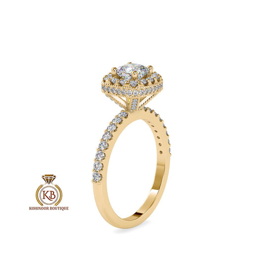 Vintage Cushion halo cluster with side pave cathedral set Moissanite Engagement\Wedding\Mother Ring in 18k\14k\10k