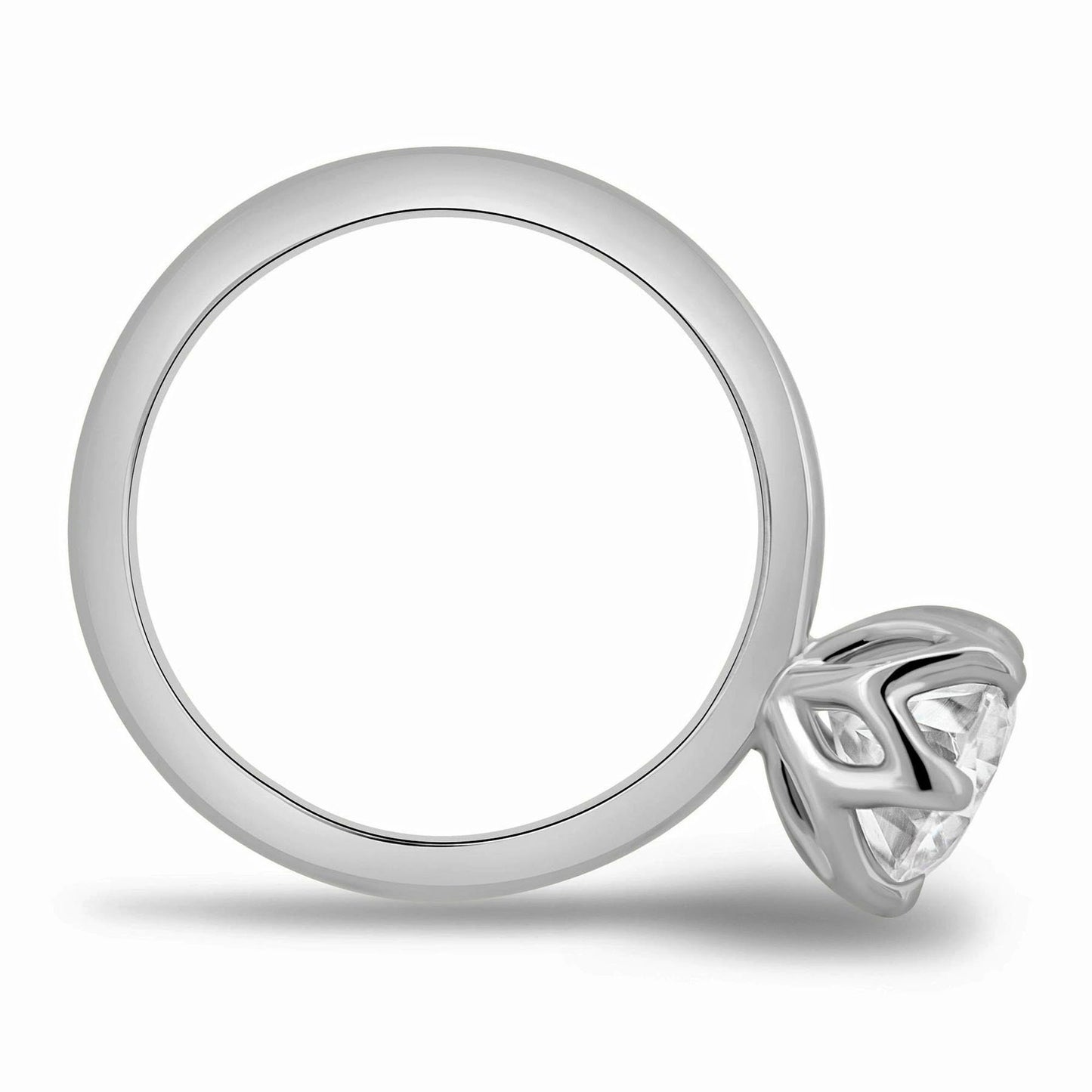 Tulip Lotus Prong Round Moissanite Solitaire Engagement Ring,flower basket  Promise\proposal Ring.