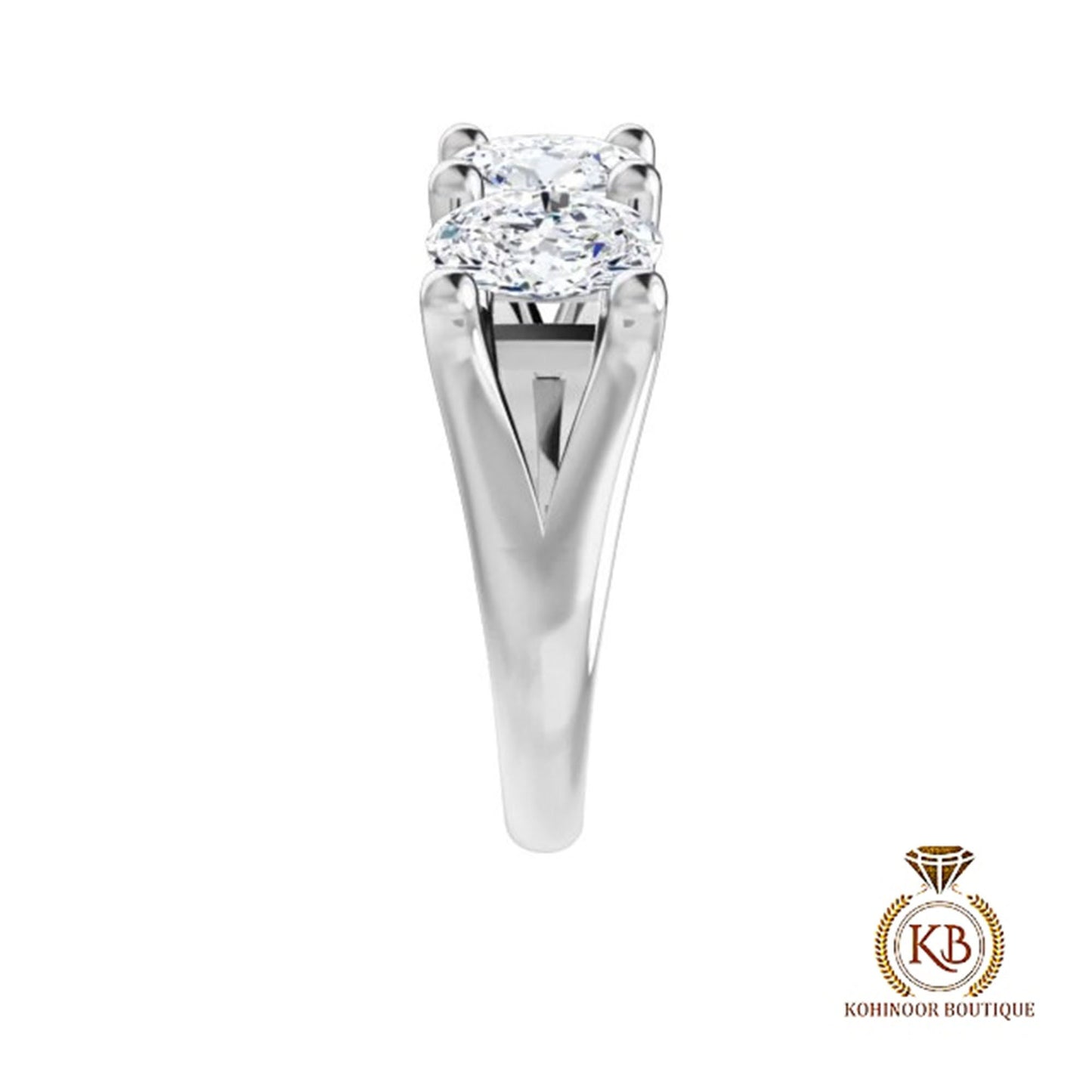 3 Stone Oval Trellis Set Moissanite Engagement ring, ring for her, gift for women, 3 stone anniversary band.