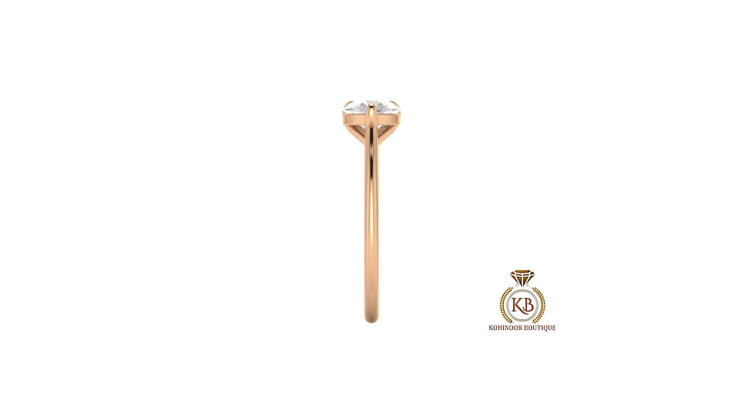 East-West Classic Trellis Pear Cut Solitaire Engagement Ring, Right hand ring, Cocktail Ring, Ring for her, ring for women