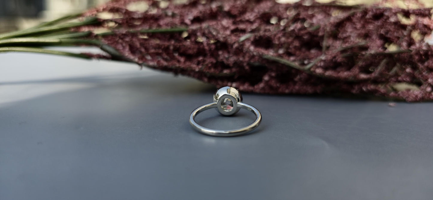 Old European Cut OEC Round Button Back Georgian Cut Down Set Moissanite Solitaire Engagement ring available in 10k,14k,18k,silver,Platinum