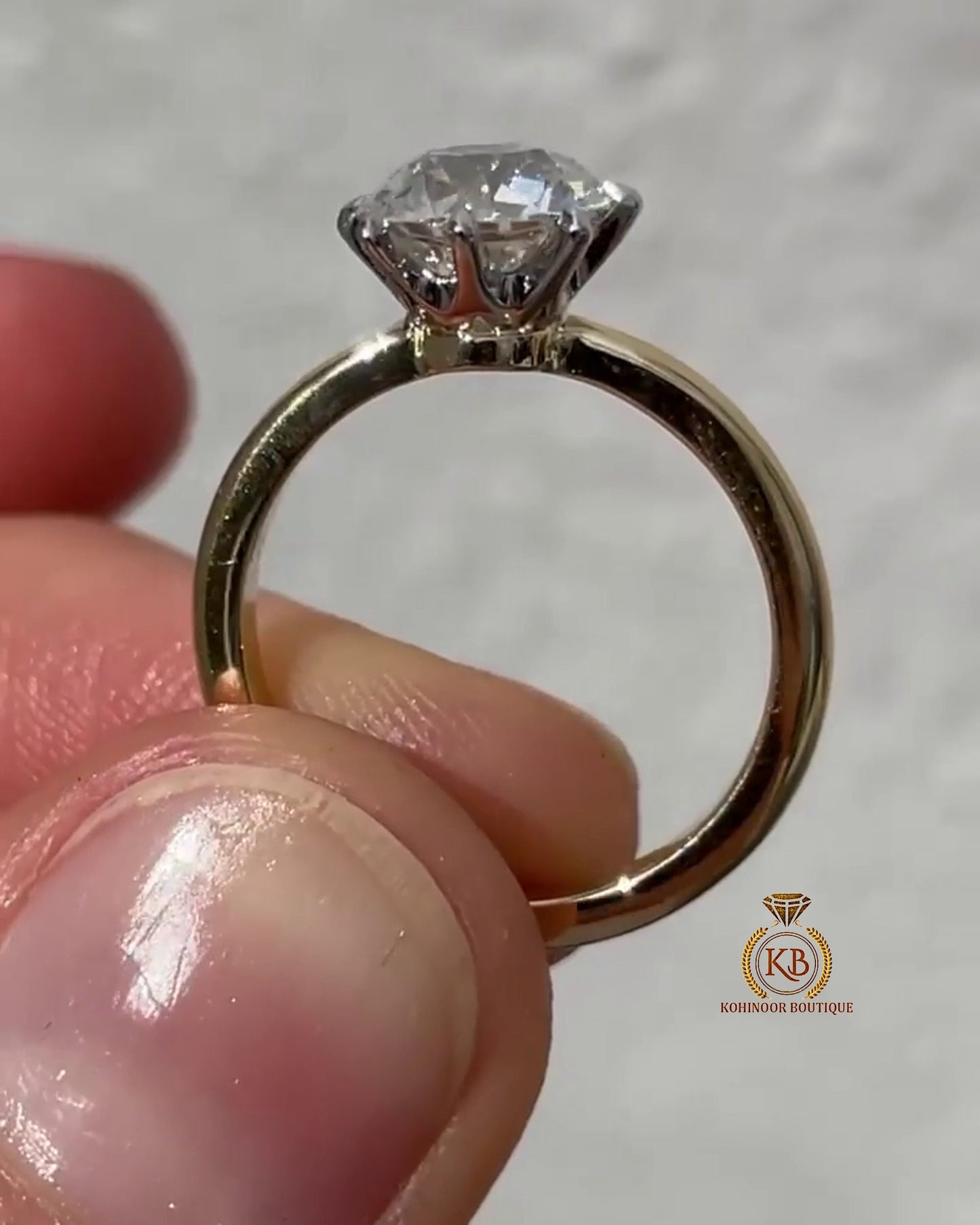 Old Mine Cut OMC Moissanite Solitaire Engagement Ring,  Ring, Wedding anniversary Ring in 18k\14k\10k White\Yellow\Rose Gold