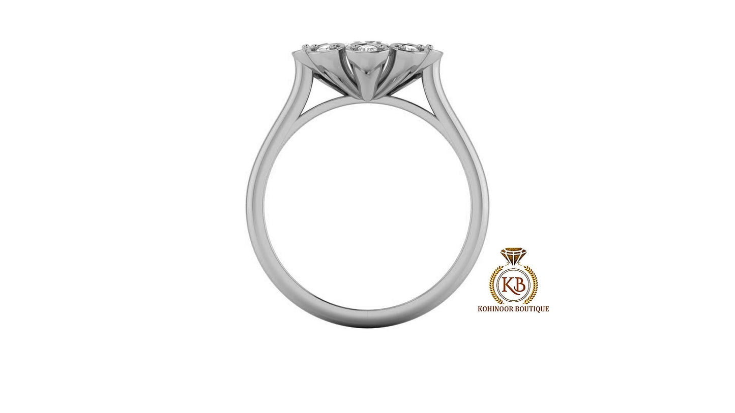 Cluster Art Deco Moissanite Floral Vintage Edwardian Engagement ring, statement ring, right hand ring, cocktail ring, ring for women