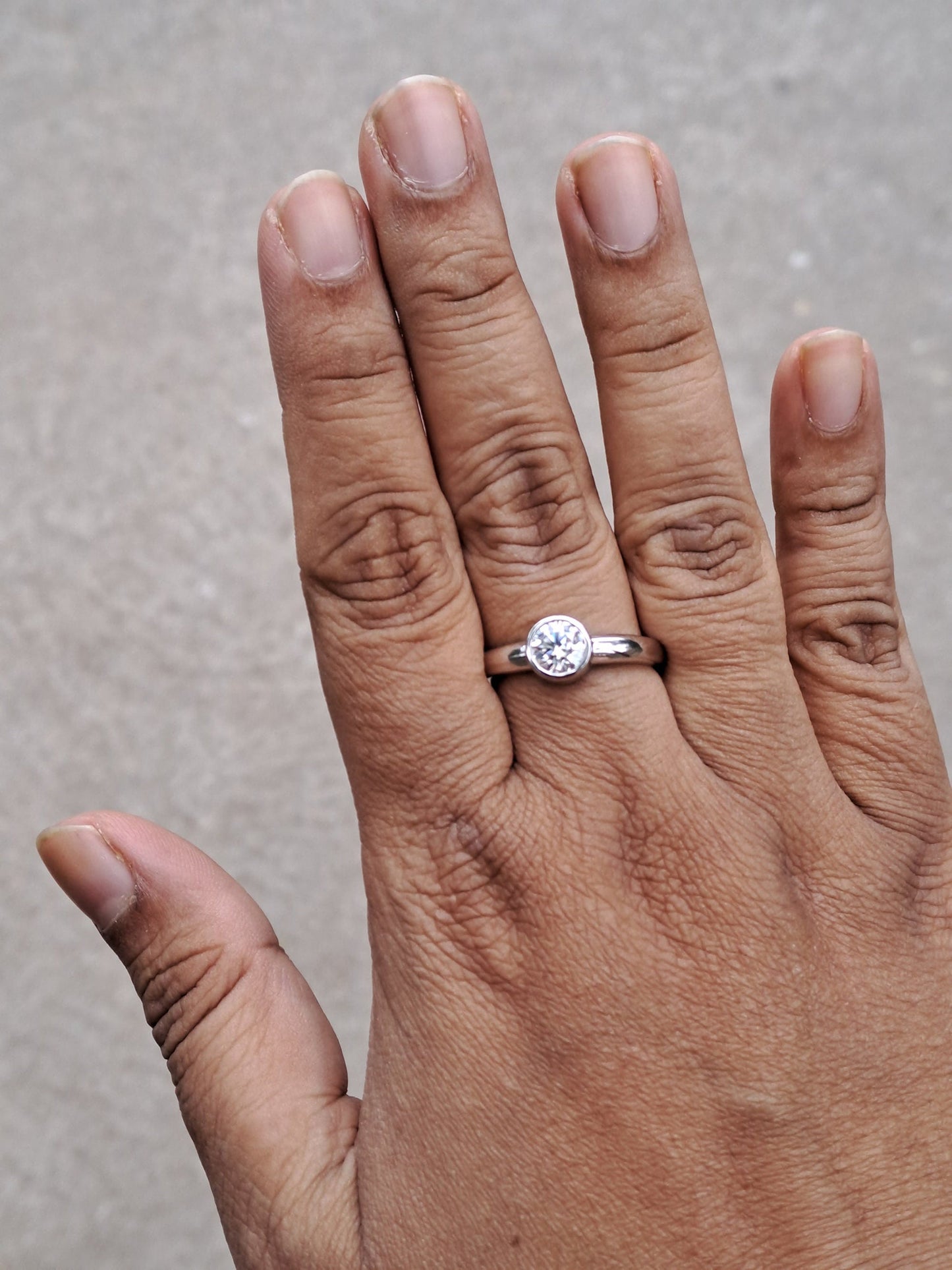 Bezel set Round Moissanite Engagement\ring, Promise ring, Proposal ring, dainty engagement ring, wedding anniversary ring, gift for her