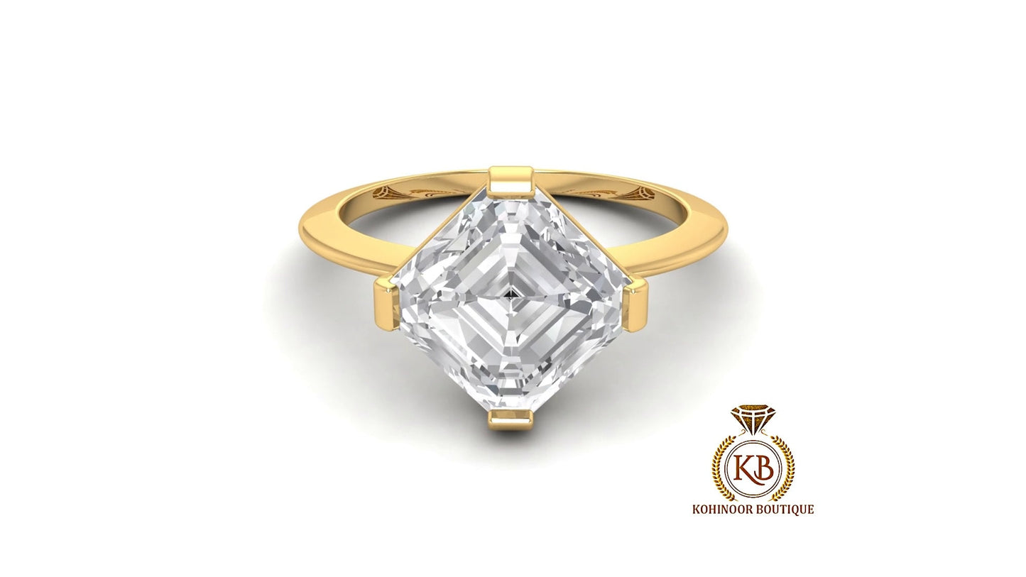 Asscher Cut Kite Set Octagonal Moissanite Solitaire Engagement ring Wedding\Proposal\Promise Ring