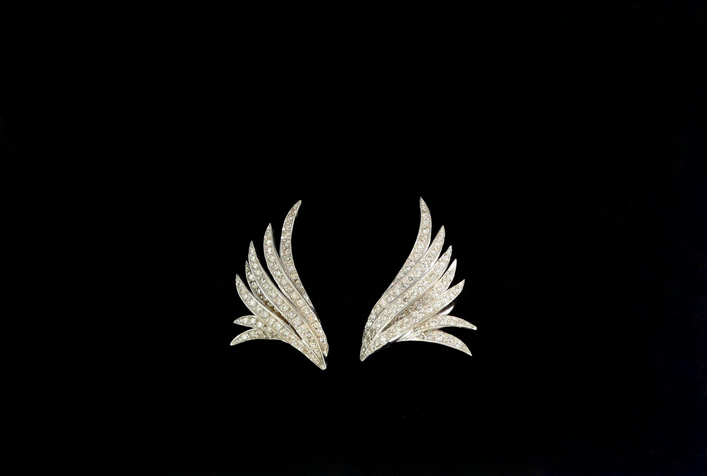 Angel wings Moissanite Stud Earrings, Moissanite Wedding Earrings, Push\Screw Back Earrings, Anniversary Mother's Day Gift