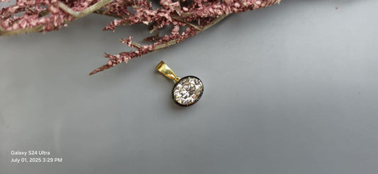 East west oval Cut Moissanite Pendant, Georgian cut down set Pendant without chain, Blackened gold pendant, Pendant for women, gift for her