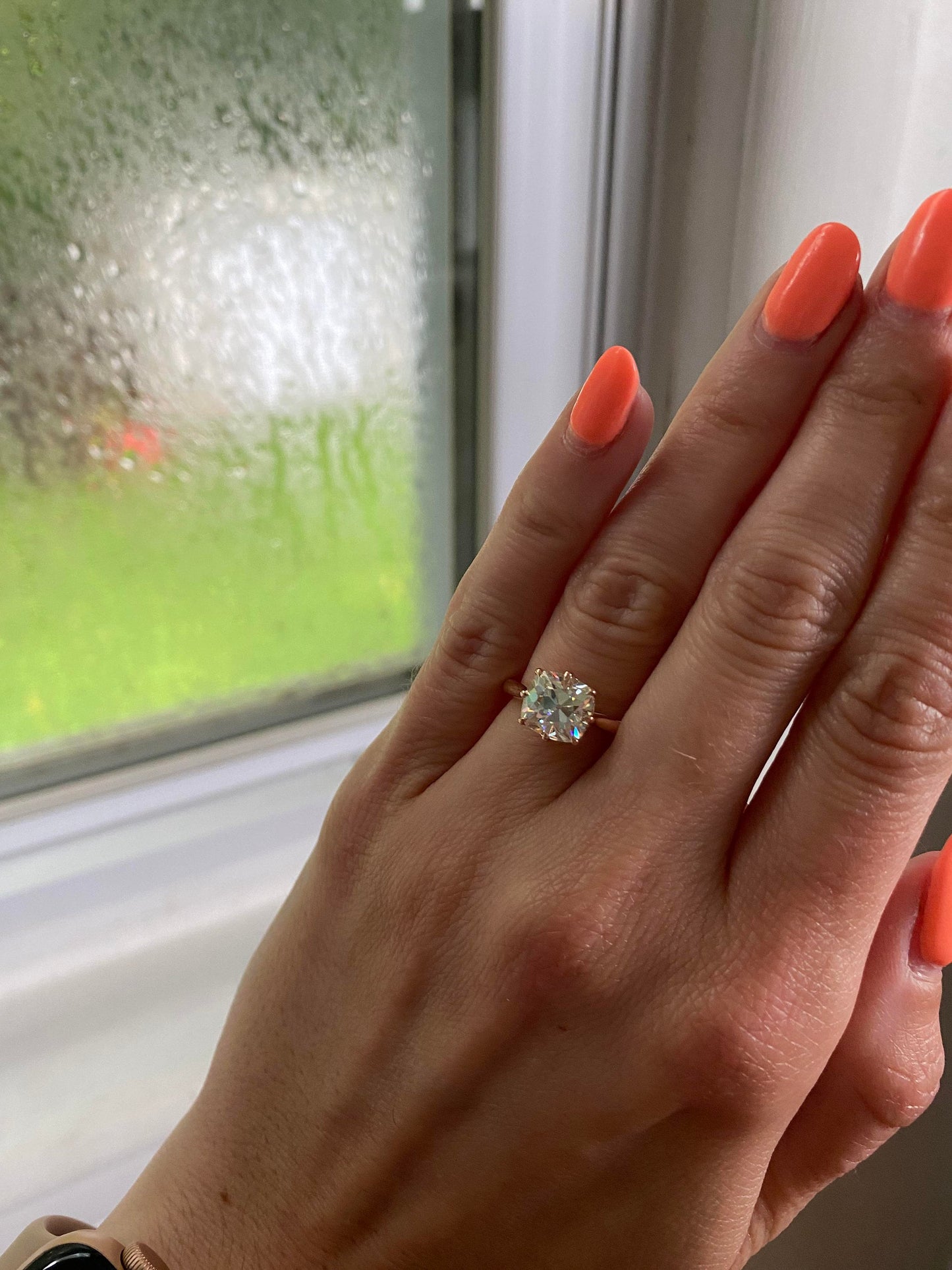 Old Mine Cut OMC Moissanite Solitaire Engagement Ring,  Ring, Wedding anniversary Ring in 18k\14k\10k White\Yellow\Rose Gold