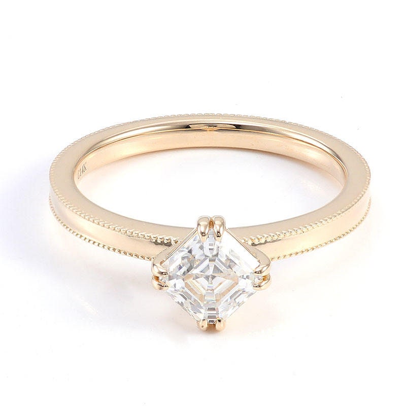 Asscher Cut Kite Set Octagonal Moissanite Solitaire Engagement ring Wedding\Proposal\Promise Ring