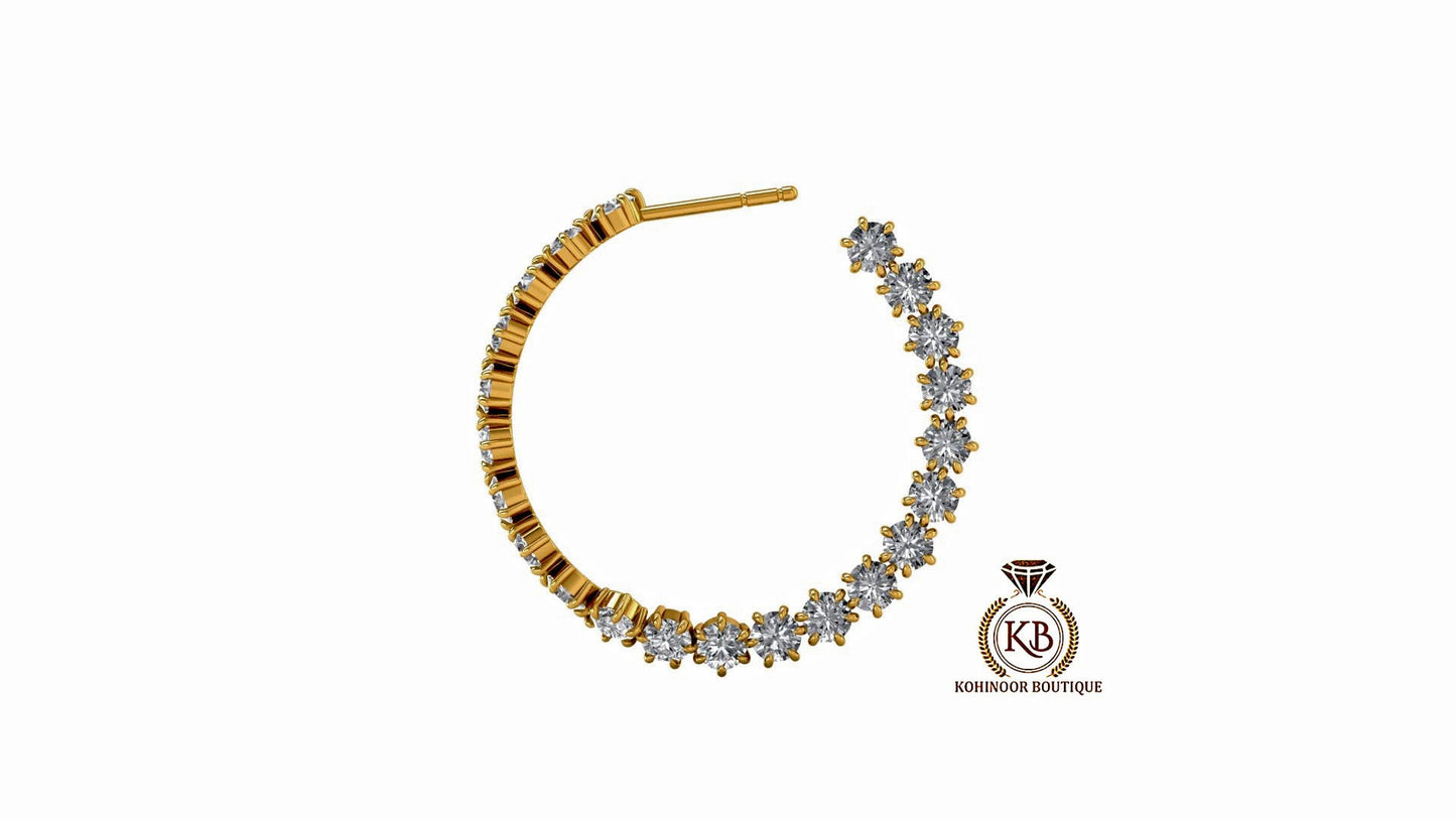 Round Twisted Eternity Moissanite hoops and huggies, This Hoops are lightweight, easy to wear, and a must-have for every jewelry collection
